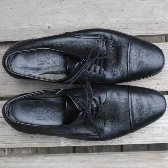 Ferragamo Black Sheepskin Derby, Made in Italy - Picture 9 of 15